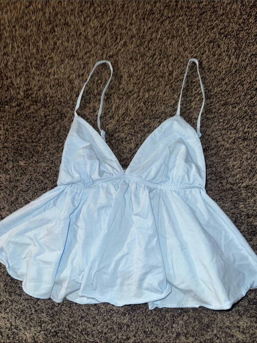wild fable Light Blue Spaghetti Strap Peplum Cami